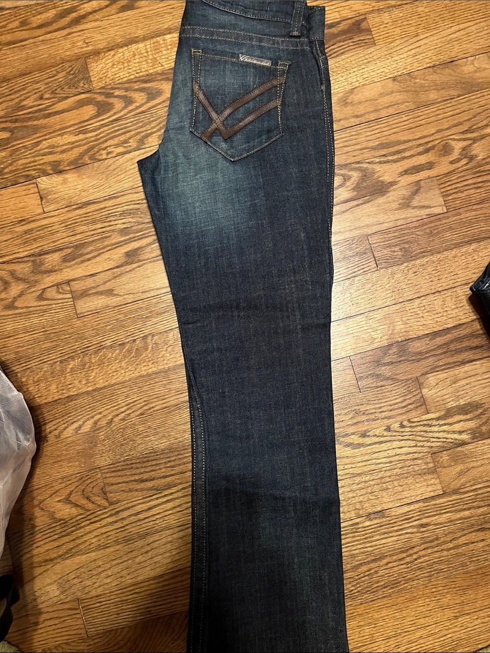 William Rast Dark Indigo Bootcut Jeans with Back Pocket Accent